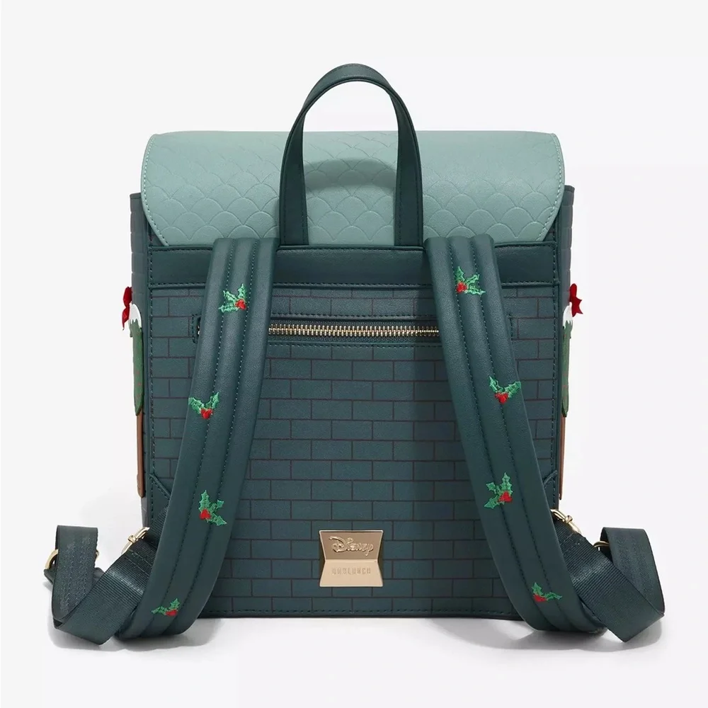 Disney Holiday House Backpack and Wallet in Teal, Red, Green, Brown